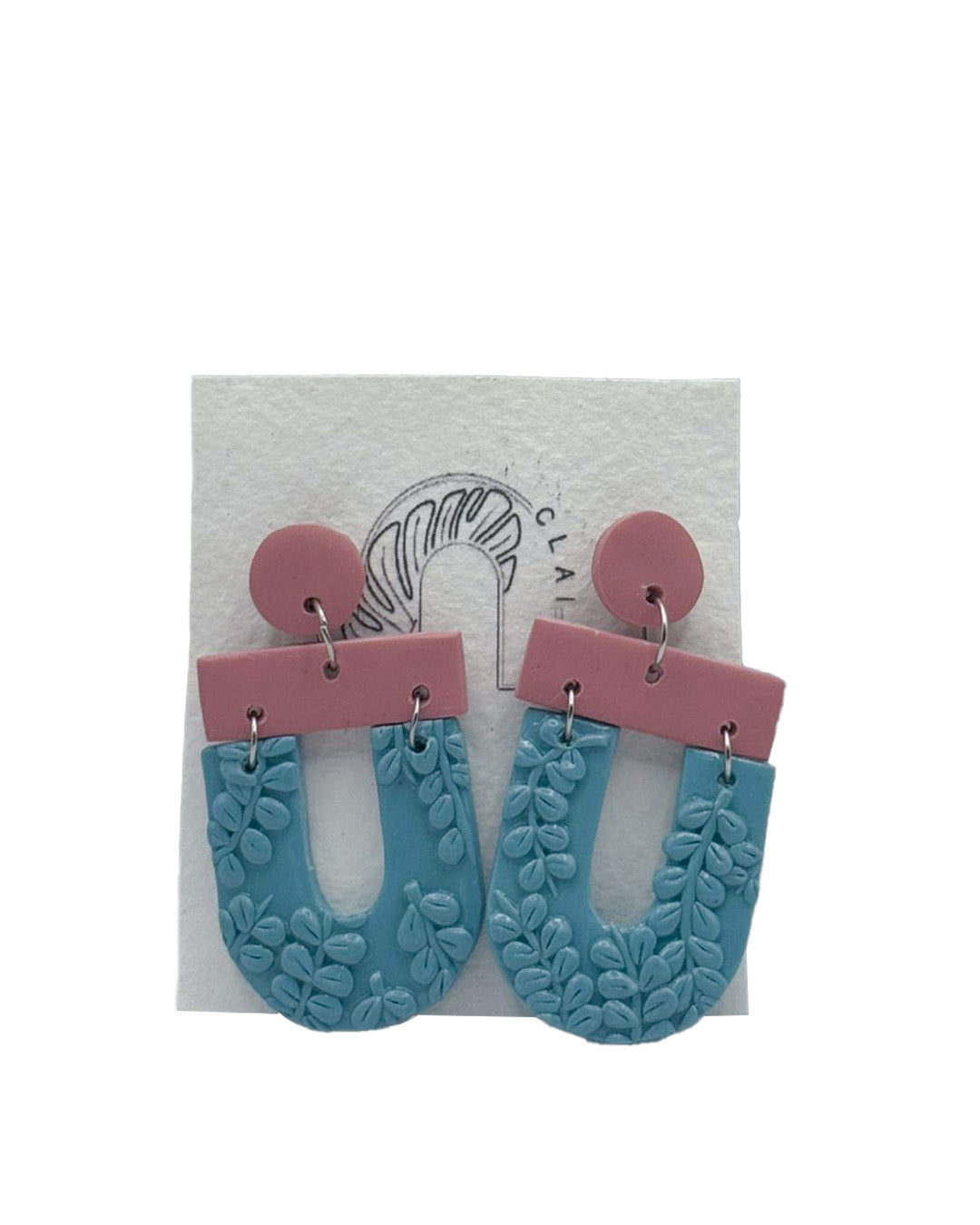 Aqua Breeze Handmade Clay Earring