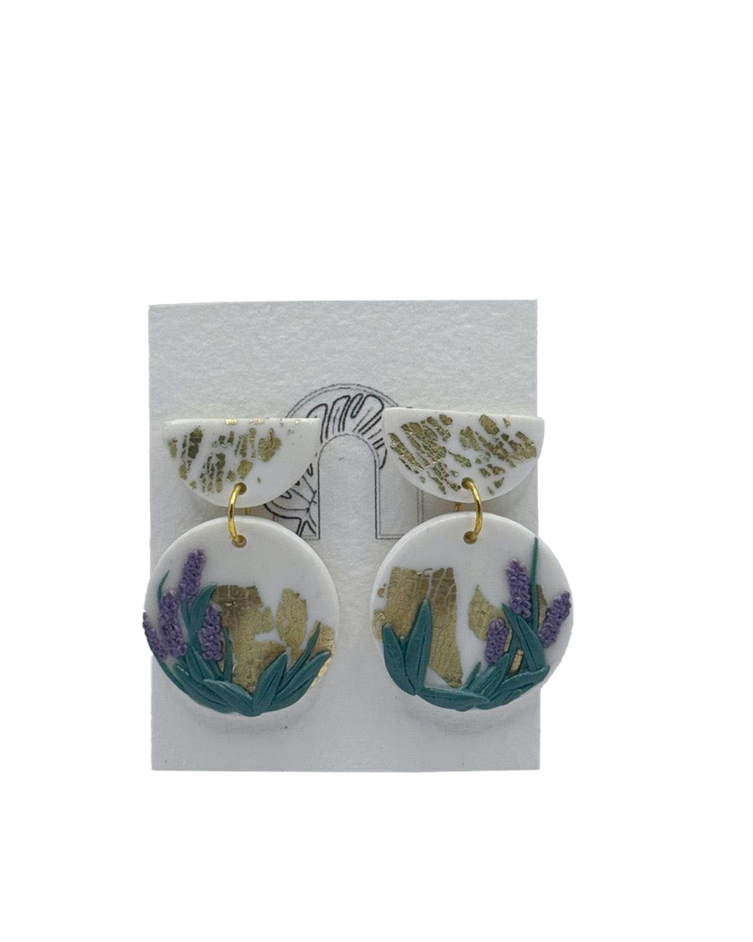 Golden Sprig Handmade Clay Earring