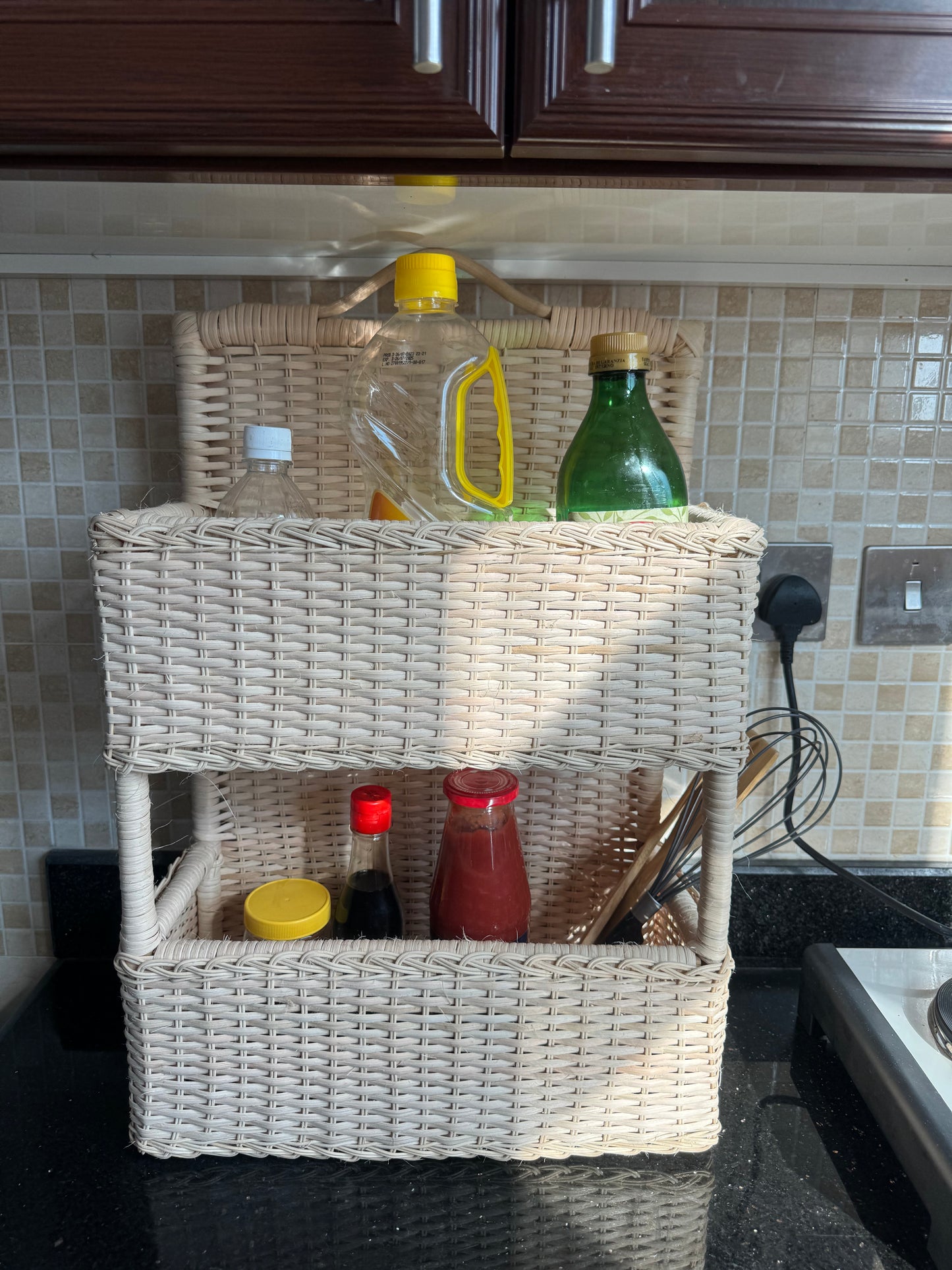 Double-Tier Kitchen Condiments and Supplies Organizer by POD