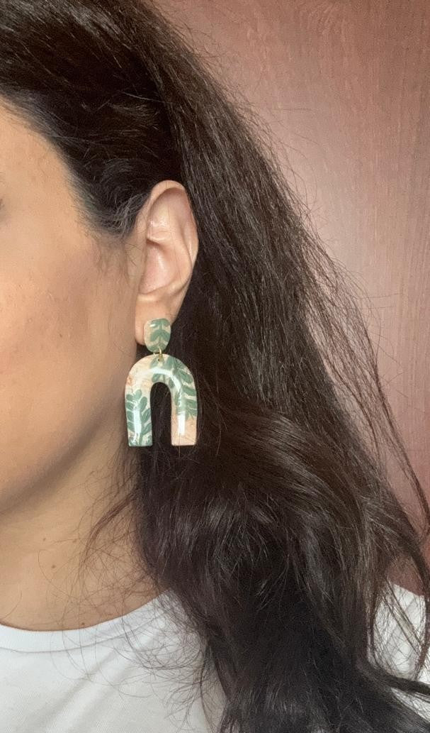 Olive Tree Handmade Clay Earring
