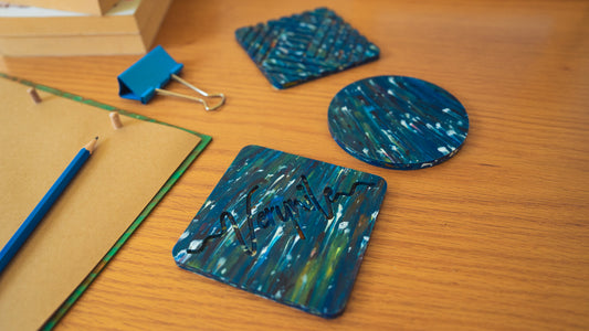 Upcycled Plastic Coaster Set