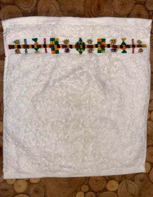 Egyptian cotton hand towel with handmade embroidery
