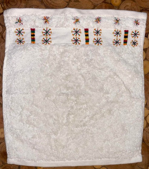 Egyptian cotton hand towel with handmade embroidery