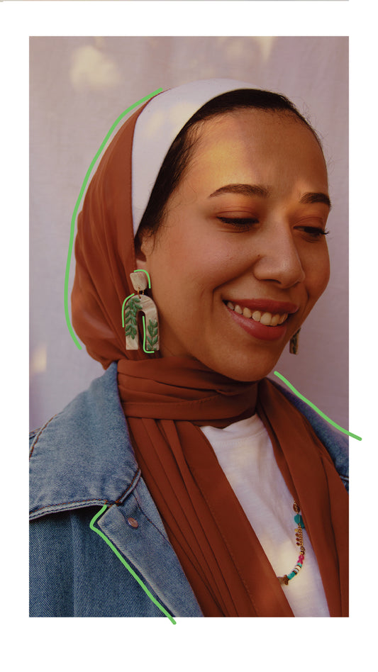 Olive Tree Handmade Clay Earring